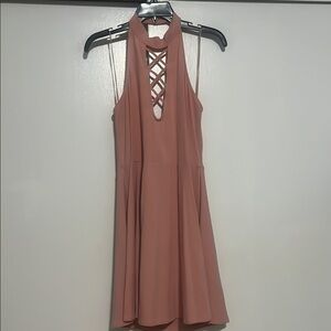 Express Pink Halter Backless Sundress